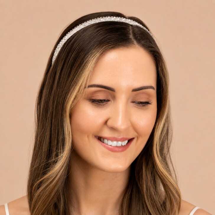Perfect Bridal Diadema nupcial transparente con cuentas brillantes