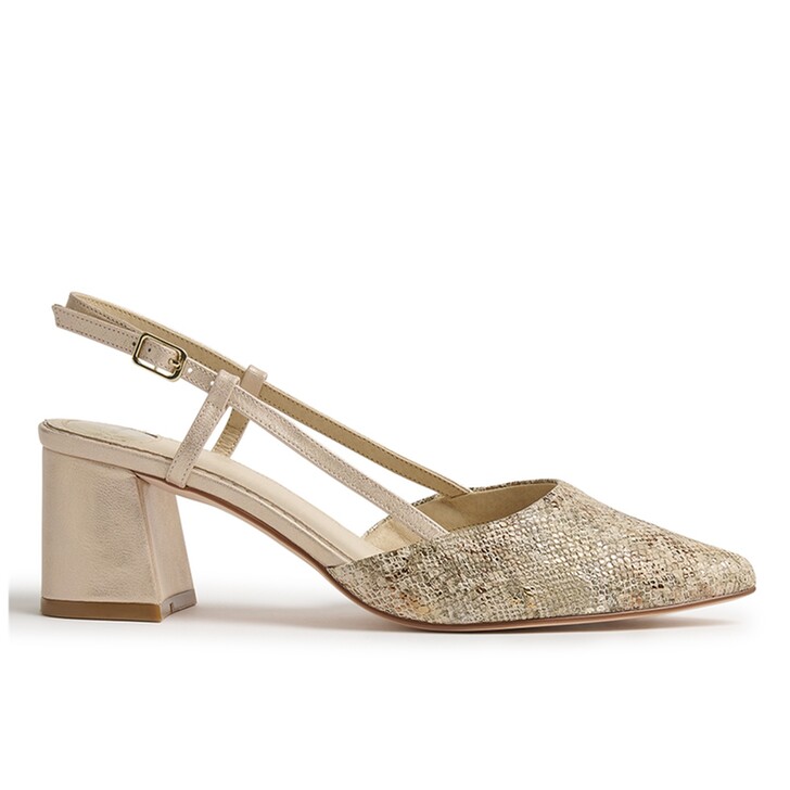 Perfect Bridal Diana Blush Snakeskin Slingback Shoes
