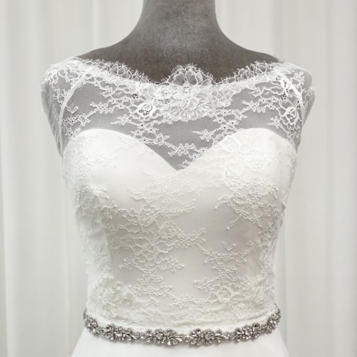 Perfect Bridal Elodie Slim Crystal Embellished Floral Dress Belt