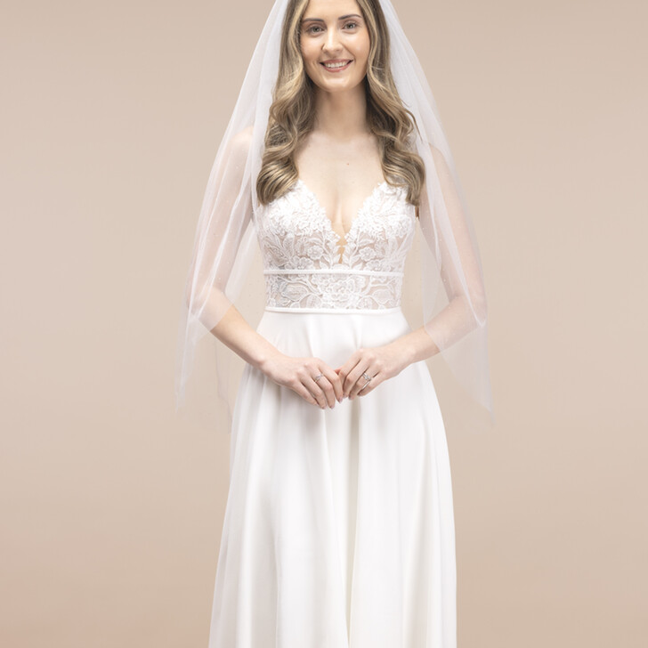 Perfect Bridal Ivory Single Tier Iridescent Sparkling Veil