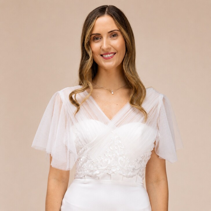 Perfect Bridal Lace & Tulle Butterfly Sleeve Topper