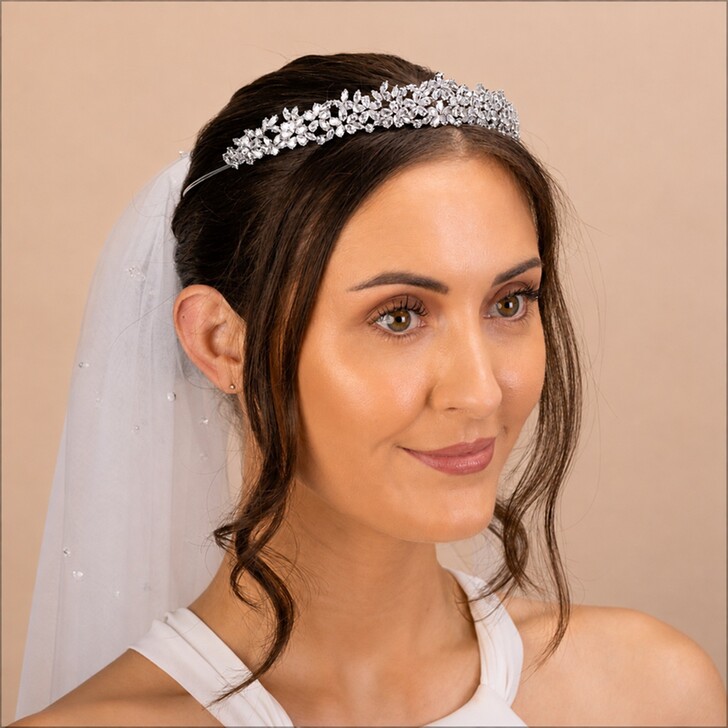 Perfect Bridal Marquise Crystal Floral Design Classic Tiara