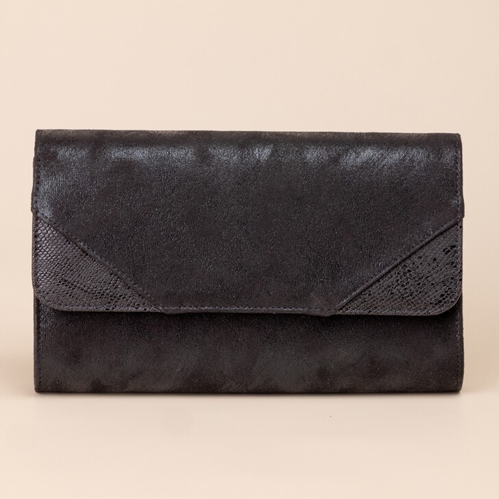 Perfect Bridal Pochette Amelia Black avec détails en peau de serpent