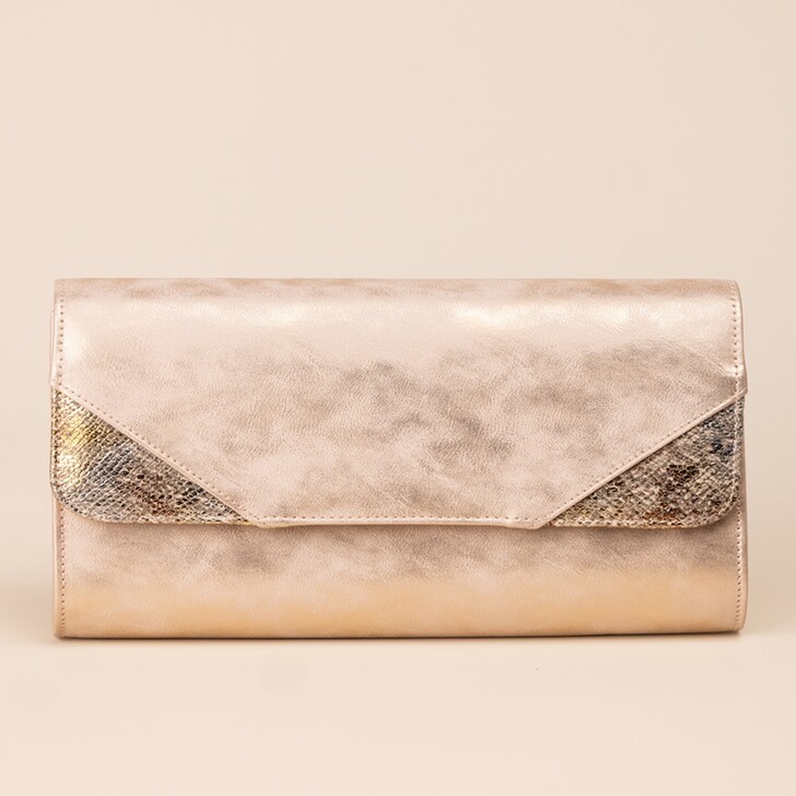 Perfect Bridal Pochette Amelia Blush con dettagli in pelle di serpente