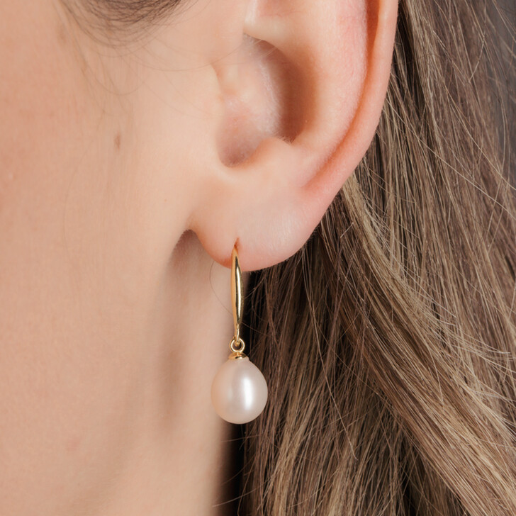 Perfect Bridal Porto Gold Pearl Drop Earrings