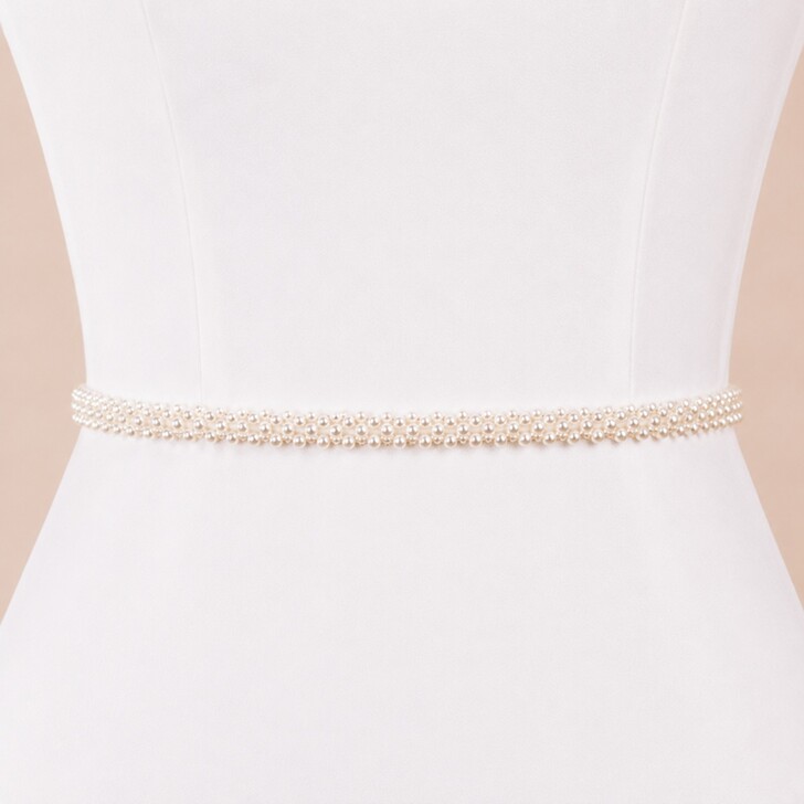 Perfect Bridal Precioso y delicado cinturón de novia con perlas