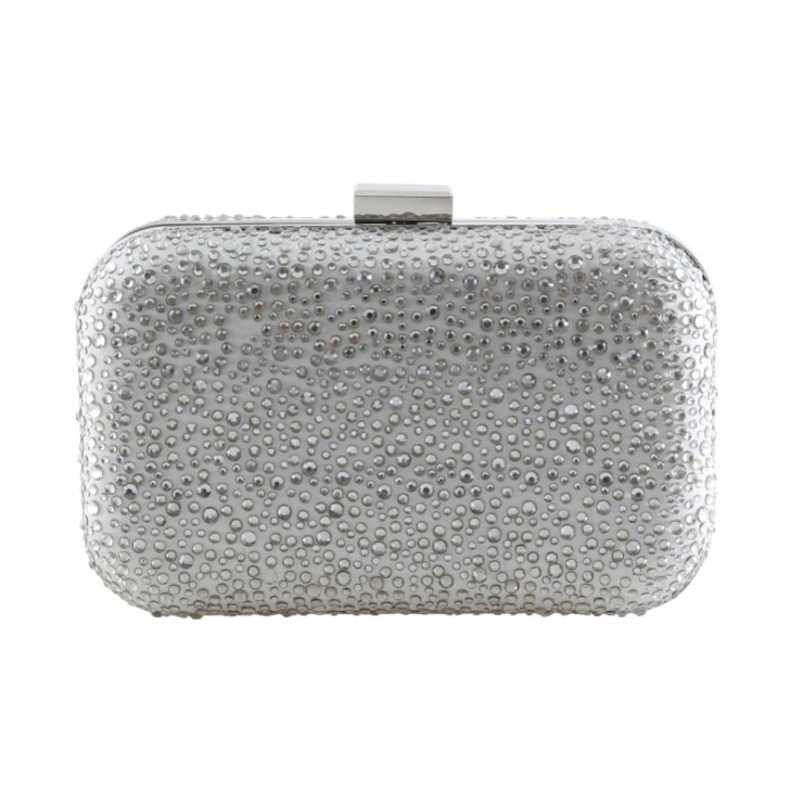 Perfect Bridal Sammy Silberne kristallbesetzte Clutch-Tasche