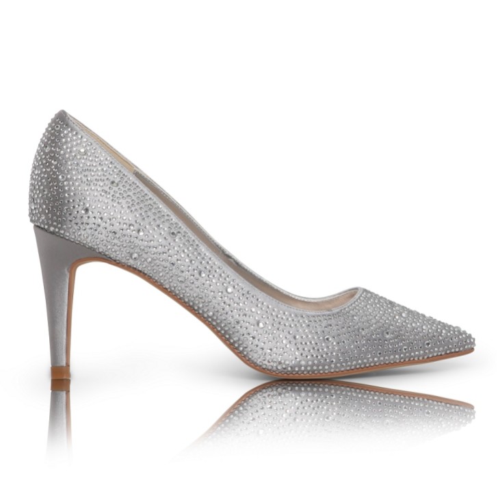 Perfect Bridal Sapatos de salto alto pontiagudos Stara com detalhes em cristal prateado