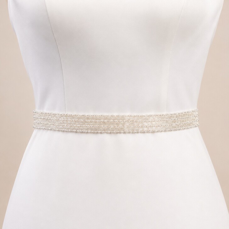 Perfect Bridal Schimmernder, zarter Brautgürtel mit Perlenverzierung