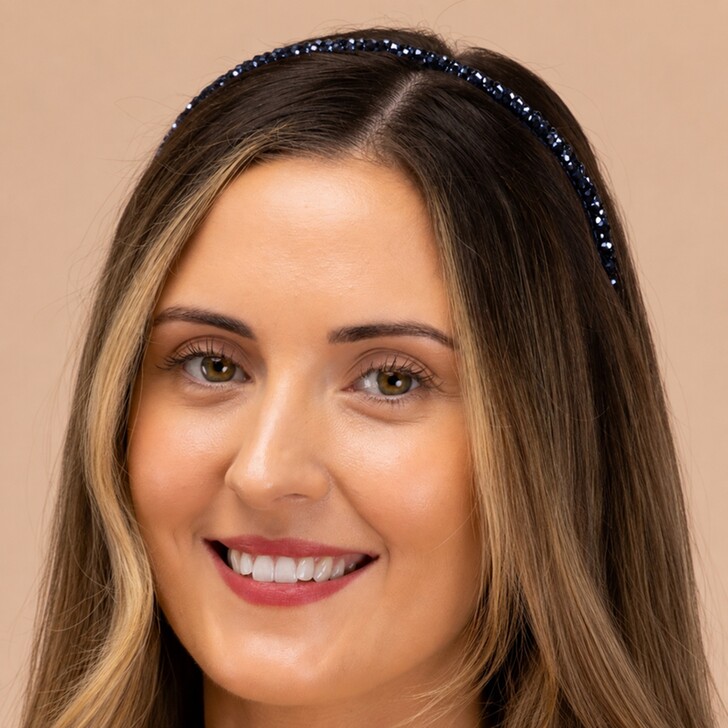 Perfect Bridal Shimmering Navy Beaded Bridal Headband