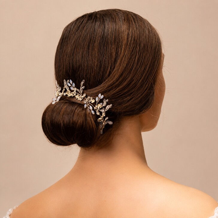 Perfect Bridal Silver and Opal Beaded Floral Crystal Bridal Hair Vine