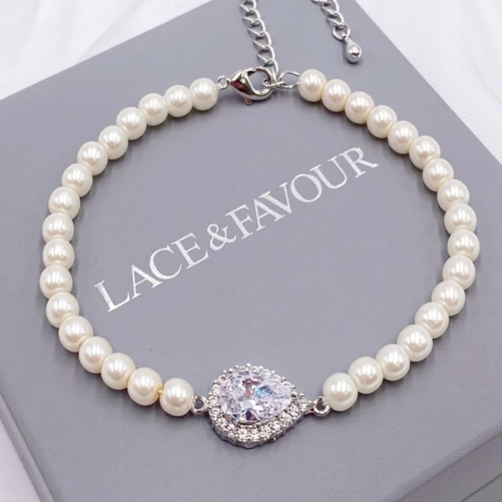 Pulseira de casamento Desiree Chic Pearl (prata)