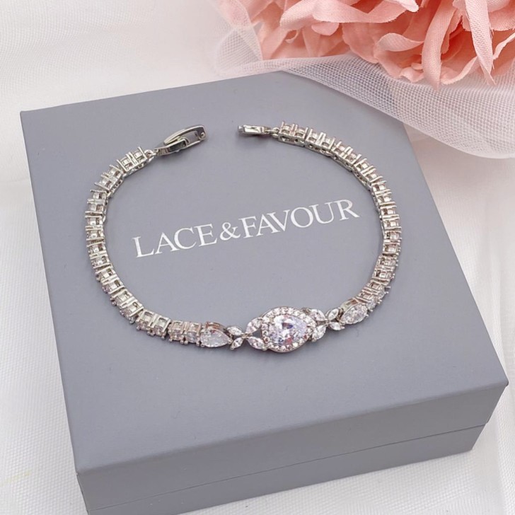 Pulsera de boda de cristal de inspiración vintage Dorchester