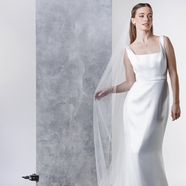 Rainbow Club Blazing Star Ivory Scattered Diamante Long Veil