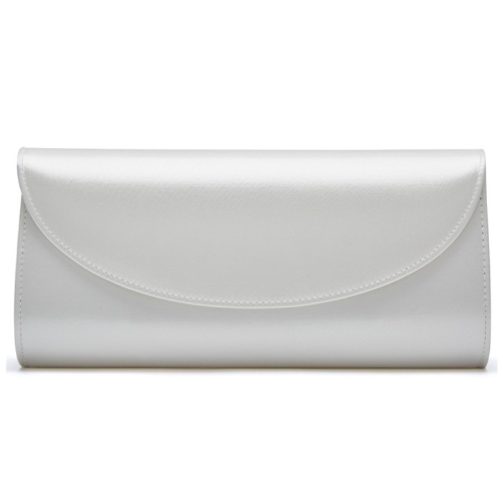 Rainbow Club Bolso de mano de satén marfil teñible de Celina para bodas