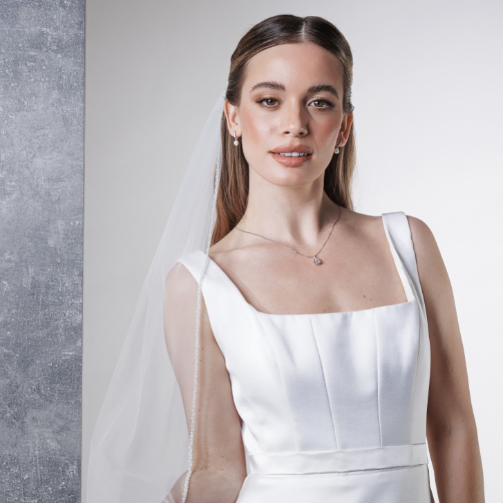 Rainbow Club Elderflower Ivory Pearl Edge Veil