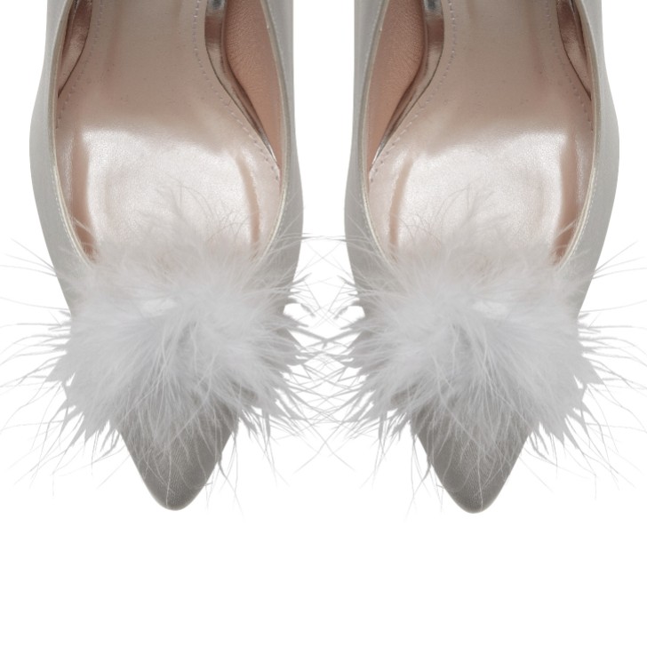 Rainbow Club Kitty Feather Pom Pom Shoe Clips