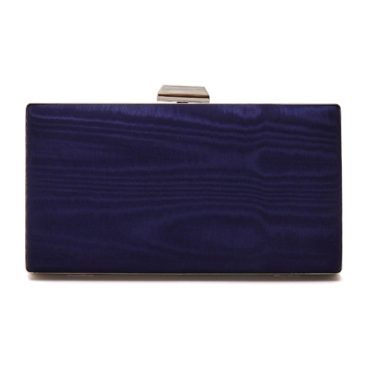Rainbow Club Reign Navy Moiré Box Clutch Bag