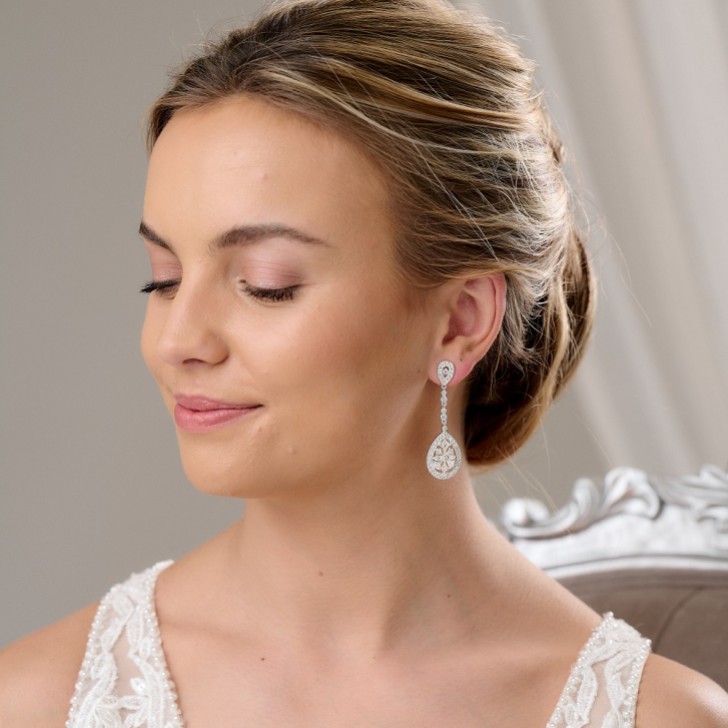 Ritz Vintage Inspired Cubic Zirconia Chandelier Earrings