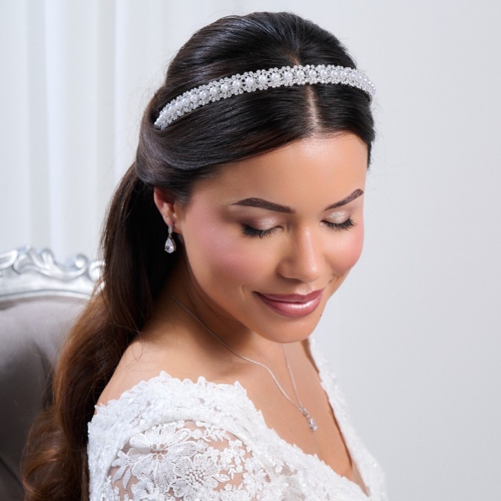 Santorini Pearl and Crystal Wedding Headband