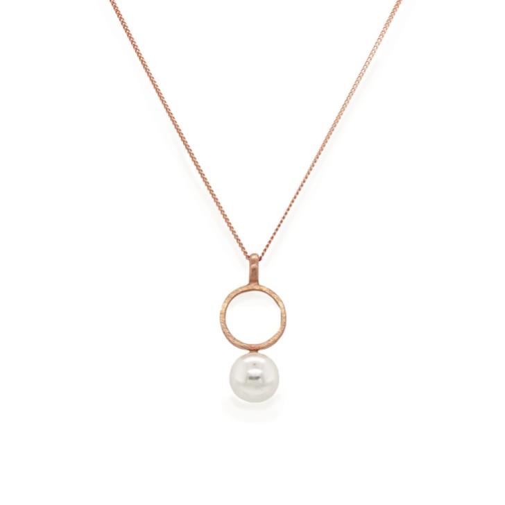 Sarah Alexander Colgante de perla circular en oro rosa de Voodoo