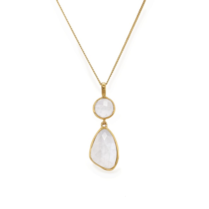 Sarah Alexander Colgante doble con piedras de luna arcoíris Tidal