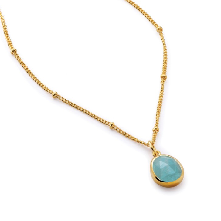 Sarah Alexander Collar de piedras preciosas de amazonita dorada de Tánger