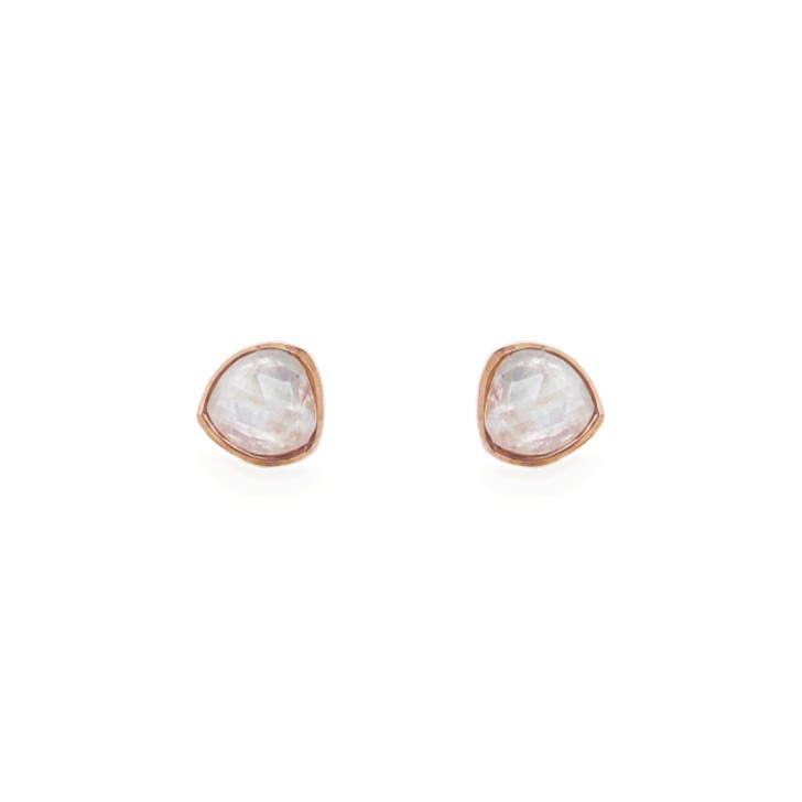 Sarah Alexander Echo Moonstone Rose Gold Stud Earrings