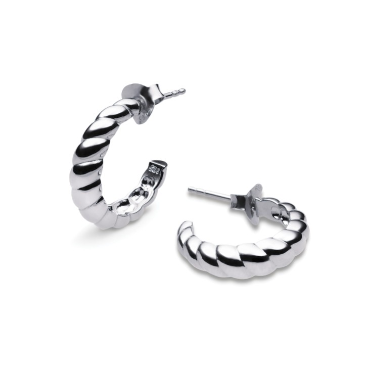 Sarah Alexander Estella Silver Rope Hoop Earrings