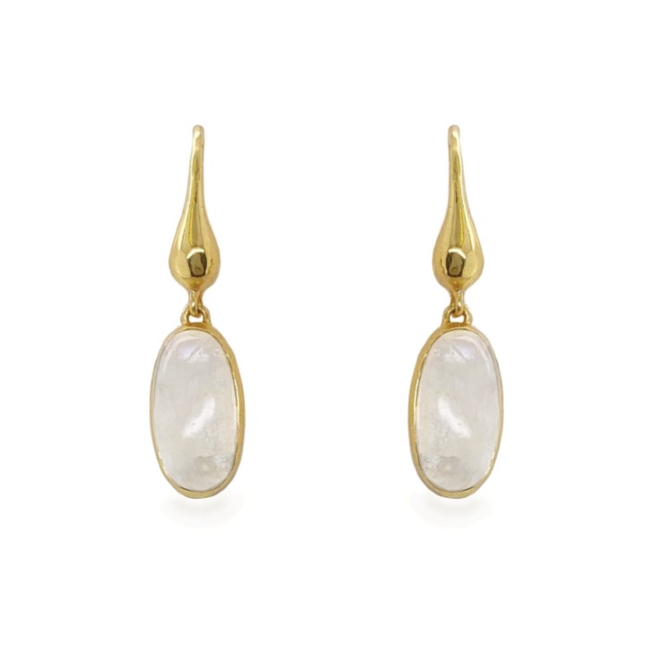 Sarah Alexander Lark Moonstone Oval Drop Earrings