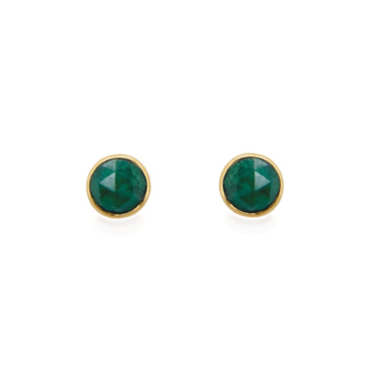 Sarah Alexander Muse Cloudy Green Kyanite Solitaire Stud Earrings