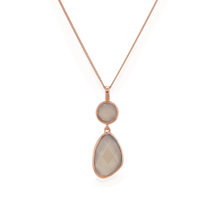 Sarah Alexander Nomad Grey Chalcedony Double Drop Pendant