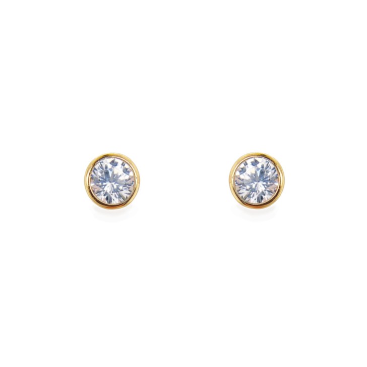 Sarah Alexander Pendientes de botón con diamante solitario y cristal de Envy Gold