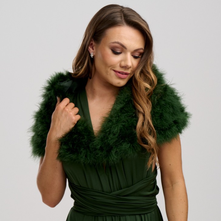 Scharlachrot Olive Grün Feder Hochzeit Wrap