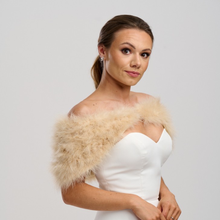 Scharlachrote Champagner-Feder-Brautstola