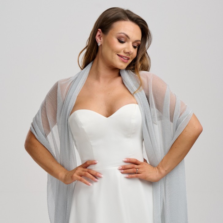 Silver Metallic Wedding Shawl