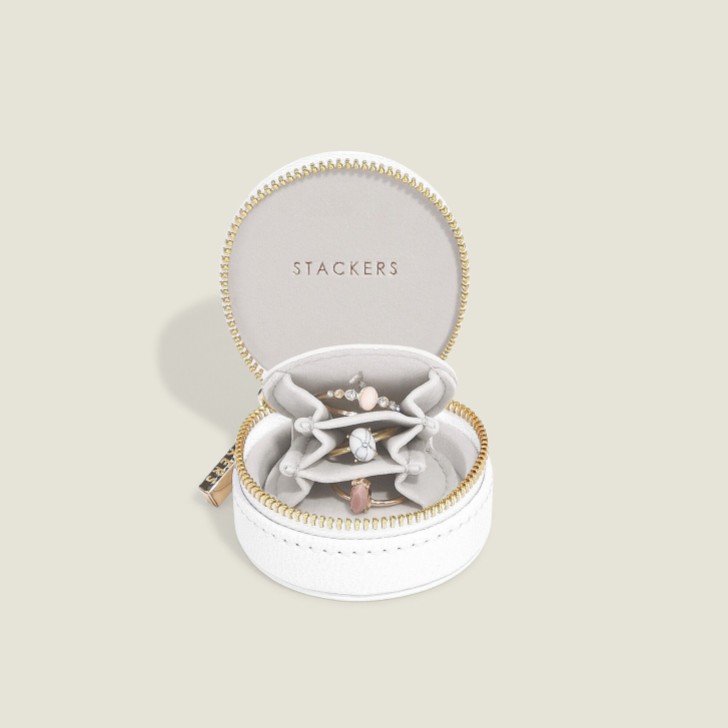 Stackers Caixa de joias de viagem White Pebble Oyster