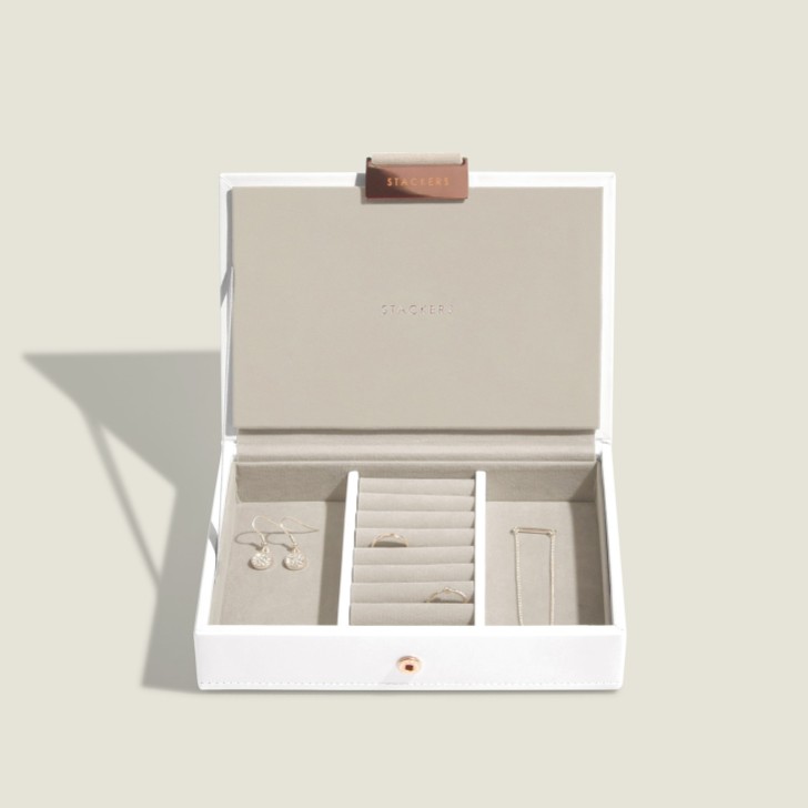 Stackers Mini-caixa de joias em ouro branco e rosa