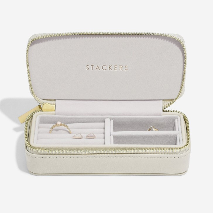 Stackers Oatmeal Zipped Travel Jewellery Box