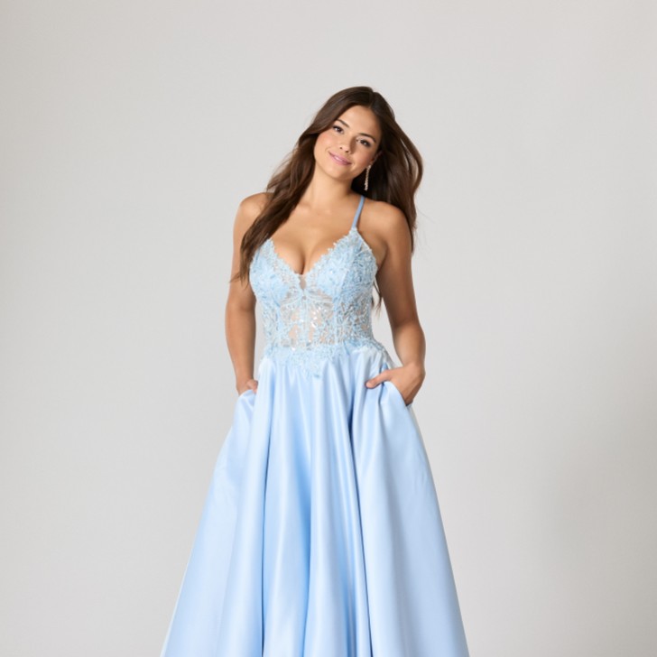 Tiffanys Marissa Bleu pâle TFY Robe de bal de fin d'année