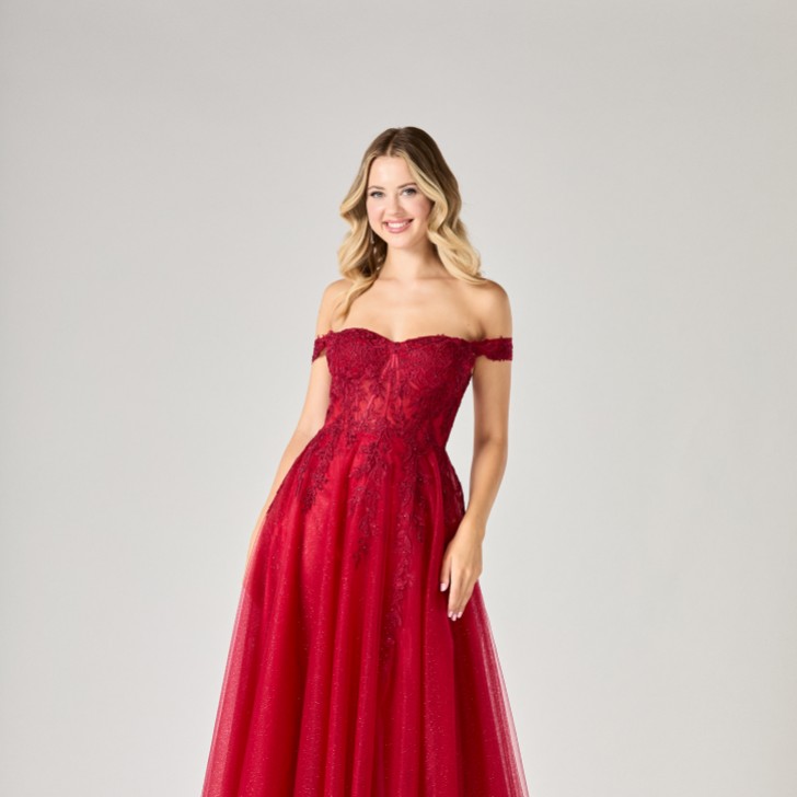 Tiffanys Nebliges Rot TFY Abschlussballkleid