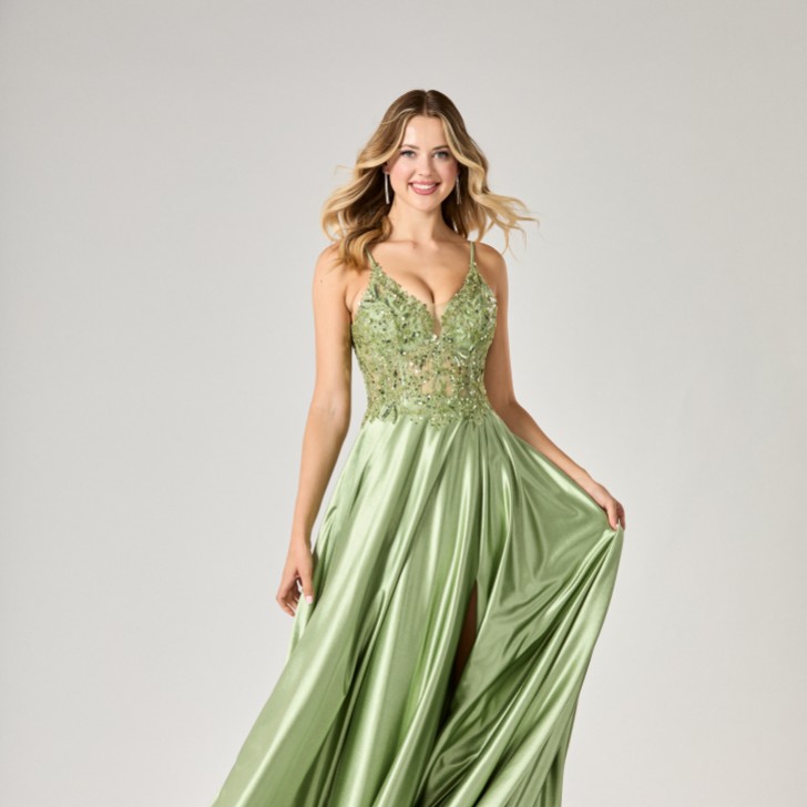 Tiffanys Saylor Sage Green TFY Prom Dress