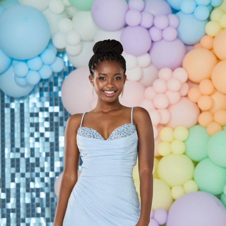 Tiffanys Scottie Blassblaues Ballkleid