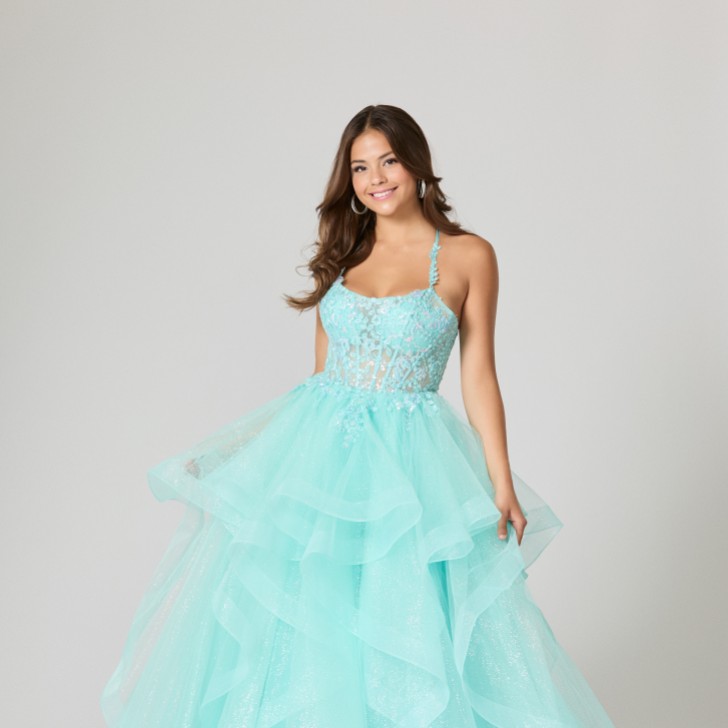 Vestido de baile Tiffany's Abby Aqua Blue TFY