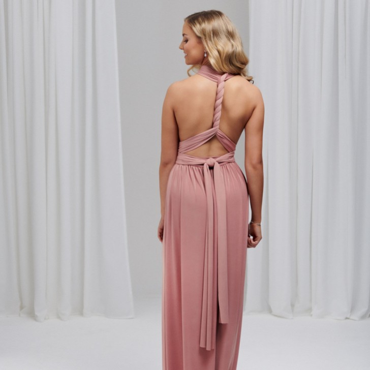 Vestido de dama de honra Emily Rose em rosa escuro com vários estilos (tamanho único)