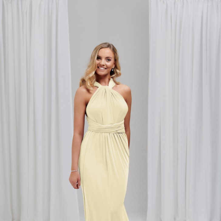 Vestido de dama de honra Emily Rose Lemon com vários estilos (tamanho único)