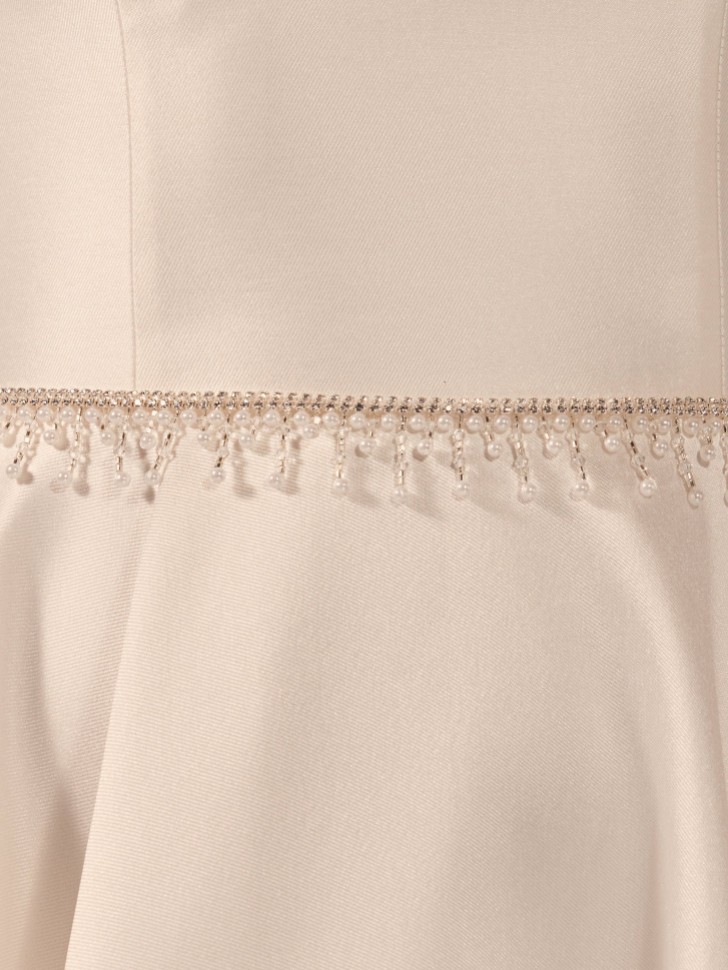 Bianco Diamante Brautkleid Gürtel mit Perlen und Kristalltropfen