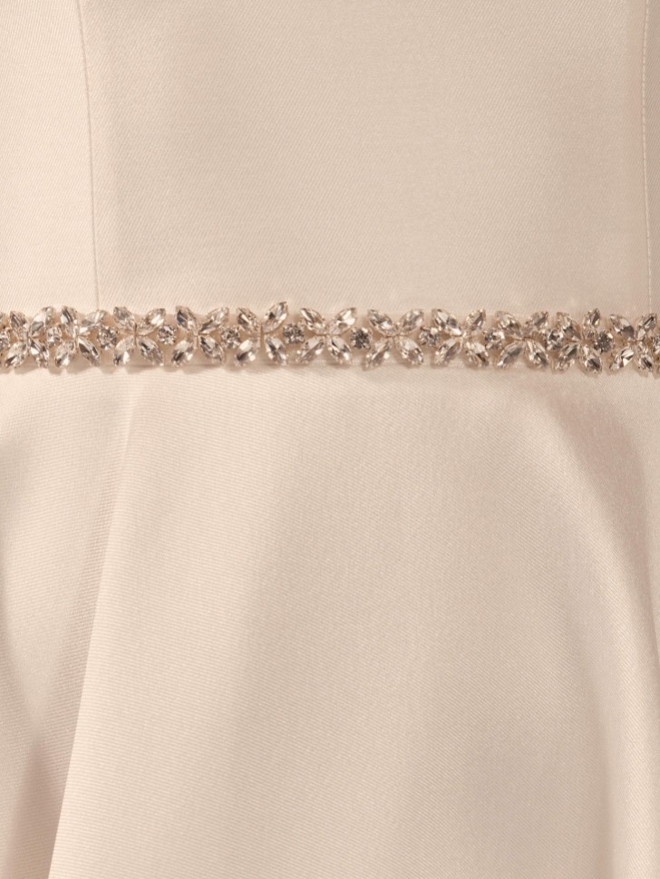 Cinturón para vestido de novia de organza con adornos de cristal blanco