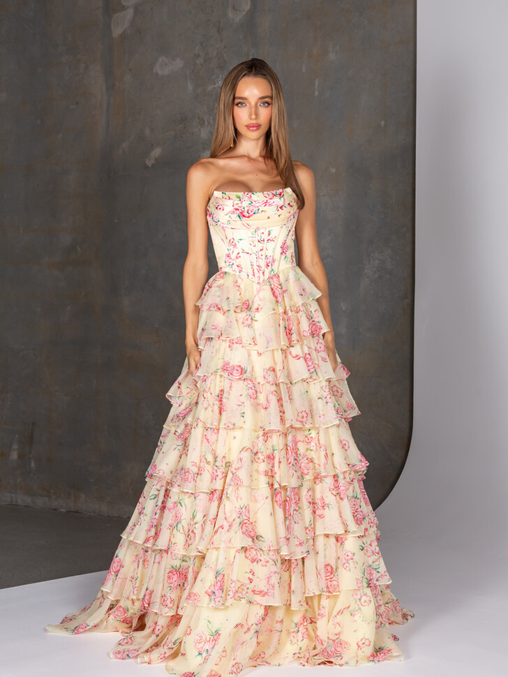 Gelbes Ballkleid von Tania Olsen Dalyce