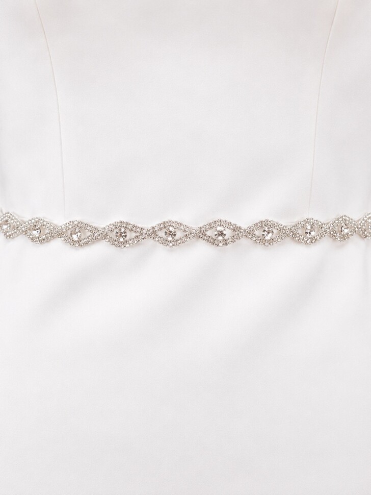 Perfect Bridal Błyszczący, owalny pas ślubny z kryształkami Diamante